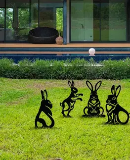 Bytové doplnky a dekorácie Súprava dekoratívnych kovových doplnkov do záhrady Rabbits