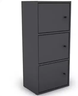 Regály Regál KIKI grafit 2 police 3 dvere