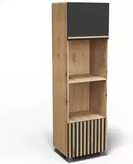 Kuchynské skrinky stojace Kuchynská skrinka Lucjan 60kpm2f2100 artisan/čierna