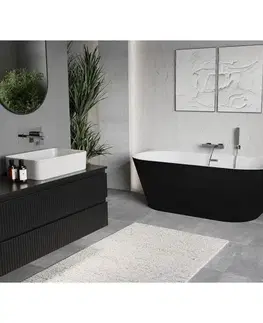 Vane MEXEN/S - Oris voľne stojaca vaňa nástenná reliéf 170 x 80, biela/čierna, sifón a prepad chróm 52871708075-01