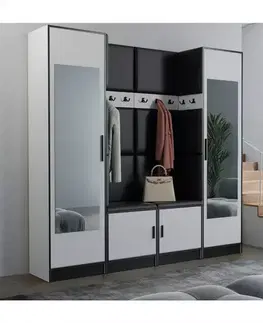 Predsieňový nábytok Predsieňový nábytok Roj 18 biely + Madryt 1100 ekokoža čierna