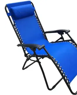 Záhradné lehátka Záhradné ležadlo D-070 modré