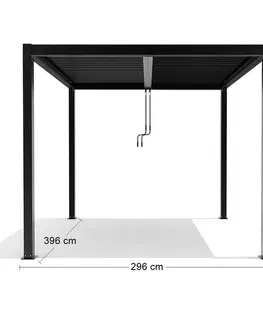 Pergoly NABBI Lotan hliníková pergola 300x400 cm čierna