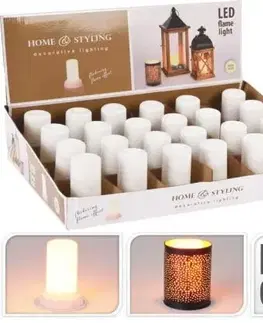 Vianočné dekorácie Kinekus Sviečka vklad LED teplé biele 7,5x7,5x9 cm baterky