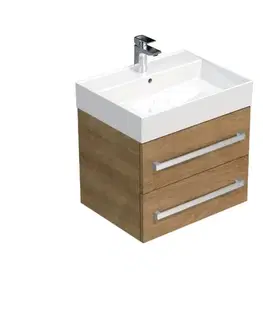 Kúpeľňový nábytok Kúpeľňová skrinka s umývadlom SAT Cube Way 60x47, 5x46 cm dub Hickory CUBE46602DHSAT CUBE46602DHSAT