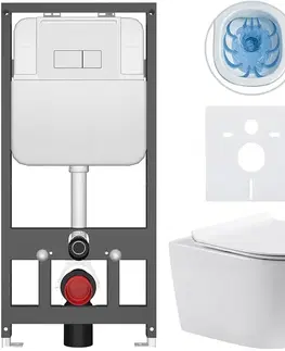 Záchody CERANO - Kompletný WC set Basic/Felci - biela lesklá - WC tlačidlo Modulo/Biela - závesné - predstenová inštalácia - 53x37 CER-8050BD86093