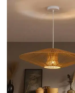 Svietidlá BRILAGI - LED luster na lanku CERIA BOHO 1xE27/40W/230V pr. 70 cm biela/hnedá EG300171+EG781104