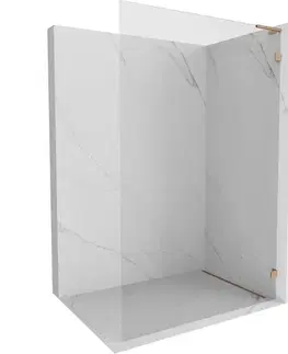 Sprchové dvere MEXEN/S - Lunar L Sprchová zástena WALK-IN pravá 60 x 200, transparent 8 mm, meď kartáčovaná 830L-060-000-65-00-P