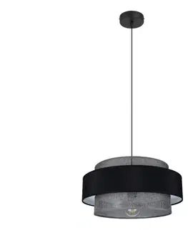 Svietidlá HEXE Luster na lanku CORSA 1xE27/60W/230V čierna/šedá 0542