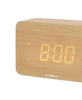 Predlžovacie káble  CLDK2008BN - Digitálny budík s LED displejom a teplomerom, 5 V / 3×AAA, drevený CLDK2008BN