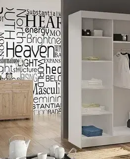 Šatníkové skrine ArtAdrk Šatníková skriňa OLIVER | biela 200 cm