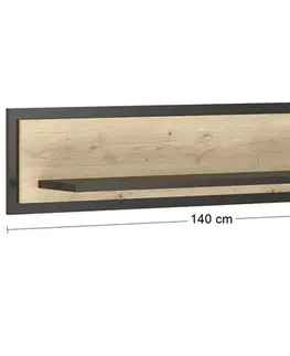 Regály a poličky NABBI Vinap TVS polica dub artisan / wenge tmavá
