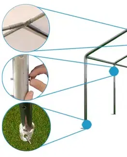Záhradné párty stany Záhradný párty stan 3x6m biela EKONOMY