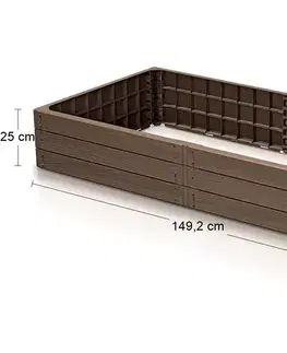 Kvetináče a truhlíky NABBI IBWR plastový vyvýšený záhon hnedá