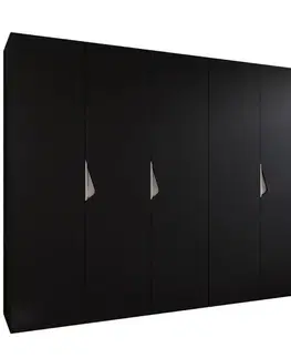 Šatníkové skrine Skriňa Sandi 1-300 (2x150) čierna/kašmír