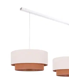 Svietidlá  - Luster na lanku BOHO 2xE27/15W/230V béžová/hnedá 89682