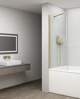 Sprchové dvere POLYSAN - FISA vaňová zástena 600x1500, zlato mat, číre sklo FS1062-G