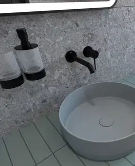 Umývadlá Umývadlo na dosku SAT Infinitio 39x39 cm šedá mat bez otvoru pre batériu SATINF3939LGRM SATINF3939LGRM