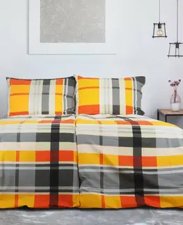 Obliečky B.E.S. Petrovice Bavlnené obliečky Exkluziv Orange kube, 140 x 200 cm, 70 x 90 cm