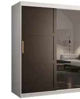 Šatníkové skrine Skriňa Amiro 2 150 biely/čierny