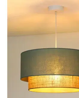 Svietidlá  - Luster na lanku BOHO 1xE27/15W/230V pr. 45 cm zelená/hnedá 89781
