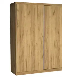 Šatníkové skrine Skriňa Maciej 208 kraft zlatá