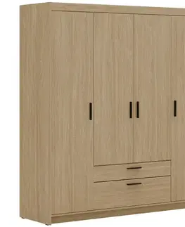 Šatníkové skrine Skriňa Elena 4D 2S dub olejovaný