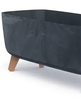 Kvetináče a truhlíky NABBI DGCL600E plastový kvetináč na nožičkách 58 cm antracit