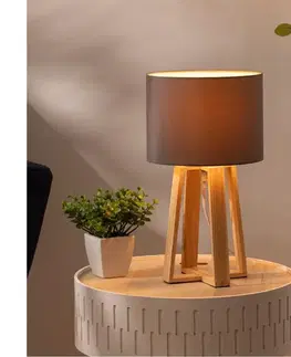 Lampy Atmosphera - Stolná lampa MOLU 1xE27/25W/230V borovica/šedá 161500B