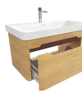 Kúpeľňový nábytok Kúpeľňová skrinka s umývadlom SAT Fusion 77,5x43x45 cm dub medový mat SATFUSION80DMUBA SATFUSION80DMUBA
