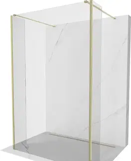 Sprchové dvere MEXEN/S - Kioto Sprchová zástena WALK-IN voľne stojaca 95 x 30 x 30, transparent, zlatá 800-095-030-222-50-00-030