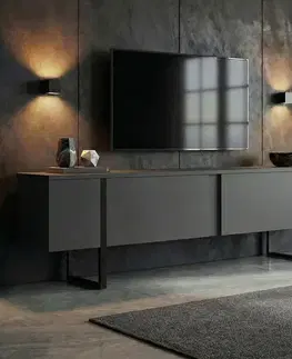 TV stolíky ROME TV stolík na nožičkách, antracit/čierna