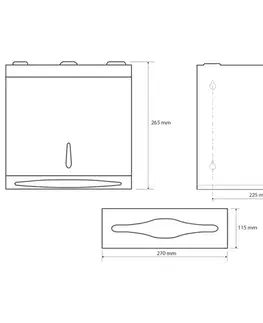 Doplnky do kúpeľne SAPHO - Zásobník na papierové uteráky 270x265x115, nerez mat XP052