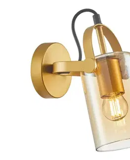 Svietidlá  WL-32453-1 GD+AMB -Nástenné bodové svietidlo NANESMA 1xE27/40W/230V zlatá WL-32453-1 GD+AMB