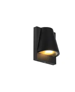 Vonkajsie svetlo so senzorom Vonkajšia nástenná lampa čierna IP44 so senzorom súmraku - Femke