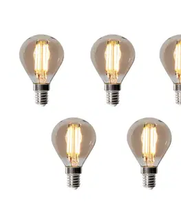 LED osvetlenie Sada 5 stmievateľných LED žiaroviek E14 P45 dymová 5W 470 lm 2200K