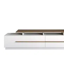 TV stolíky TV stolík Pia - Walnut, White
