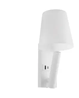 Svietidlá  LED nástenné svietidlo s USB portom LED/2W/230V 3000K biela 240006