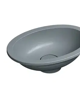 Umývadlá OMNIRES - SHELL M+ podumývadlo, 38 x 25 cm, šedá popolavá matná, SHELL380UPAG