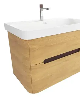 Kúpeľňový nábytok Kúpeľňová skrinka s umývadlom SAT Fusion 77,5x53x45 cm dub medový mat SATFUSION280DMMWBA SATFUSION280DMMWBA