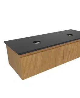 Kúpeľňový nábytok Kúpeľňová skrinka s krycou doskou SAT Evolution 118x30x44, 5 cm dub medový mat SATEVO120DMZ SATEVO120DMZ