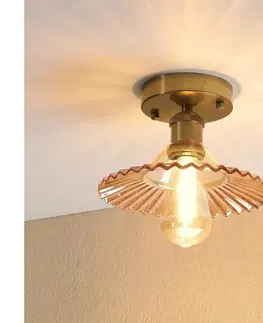 Svietidlá  Prisadený luster TRISH 1xE27/15W/230V zlatá/dymovo-béžová LM-1.301/PATYNA/AMBER