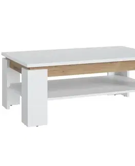 Konferenčné stolíky s úložným priestorom Stolík Calabria Rvt24 Dub Coast Evoke /Biela Alp