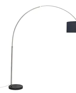Oblúkové lampy Oceľová oblúková lampa s tienidlom z látky čierna 50 cm - XXL