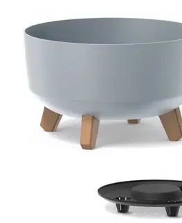 Kvetináče a truhlíky NABBI DGRL300L plastový kvetináč na nožičkách 28,5 cm svetlosivá