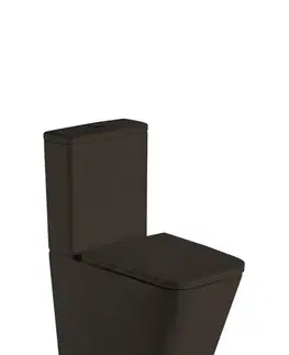 WC kombi WC kombi bezokrajové Megan Black + doska s pomalým sklápaním