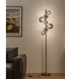 Lampy BRILAGI - LED Stojacia lampa MILLA 7xG9/3W/230V čierny chróm/dymové sklo 3010-7CS