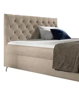 Postele KONDELA Guliette 120 boxspringová manželská posteľ béžová (Velvet)