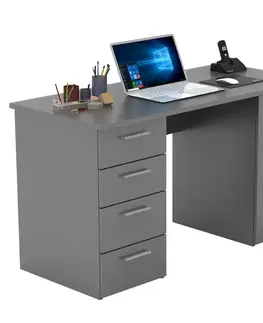 Písacie a pracovné stoly KONDELA Eustach pc stolík grafit