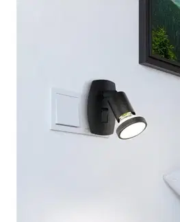 Svietidlá Eglo 300911 - LED zásuvkové svietidlo PARRINI 1xGU10/4,5W/230V čierne 300911
